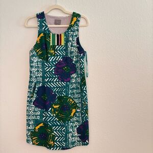 Anthropologie Vanessa Virginia Embroidered Tropical Print Dress - Size 6